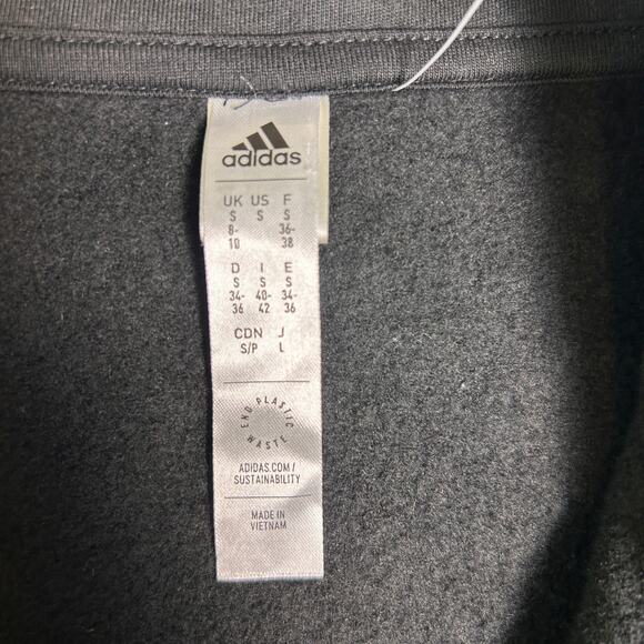 NWT Adidas Cropped 1/4 Zip Womens S Pullover Classic Logo Stripes Relaxed Active - Picture 7 of 9